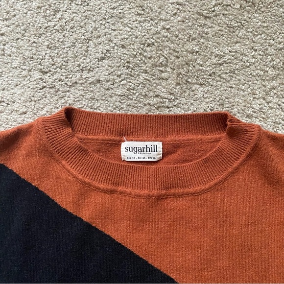 Sugarhill Brighton ~ Black and Brown Color block Sweaterdress ~ Warm ~ Size 14 - Picture 3 of 5